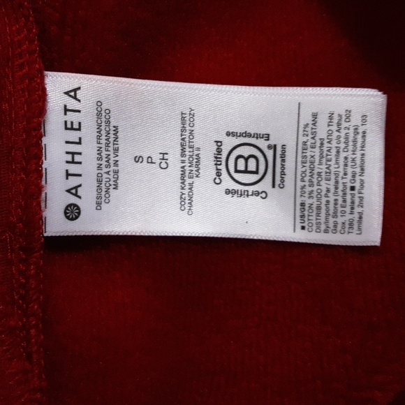 Athleta Karma Twist Neck Sweater Pullover Red Women S/ P  cozy Outdoor Casual - Picture 6 of 10